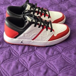 Jordan Red and White Low-Top Sneakers